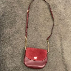 Michael Kors Maroon Suede Crossbody